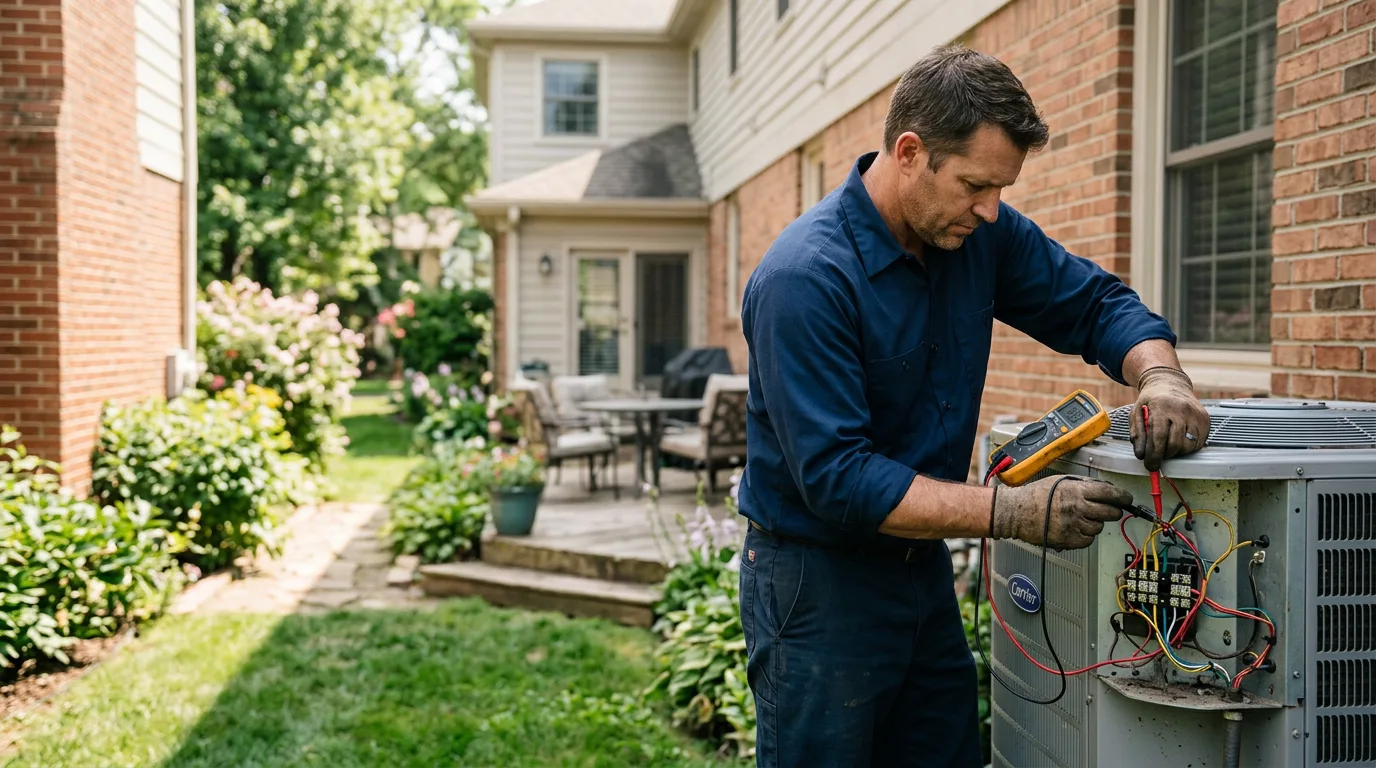 HVAC technician working near Laurel, NY